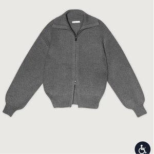 Oak and fort HIGH NECKLINE ZIP UP SWEATER